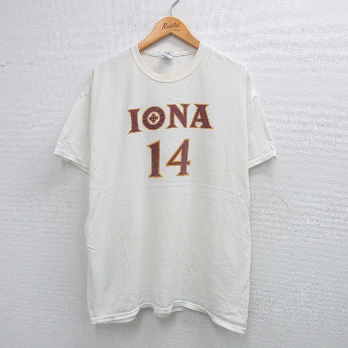 XL/古着 半袖 ビンテージ Tシャツ メンズ 00s IONA GUERIN 14 大きいサイズ コットン クルーネック 白 ホワイト 25aug04 中古拍卖