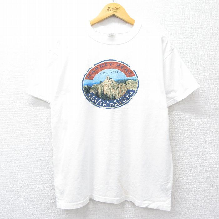 L/古着 半袖 ビンテージ Tシャツ メンズ 00s HARNEY PEAK コットン クルーネック 白 ホワイト 25aug01 中古拍卖