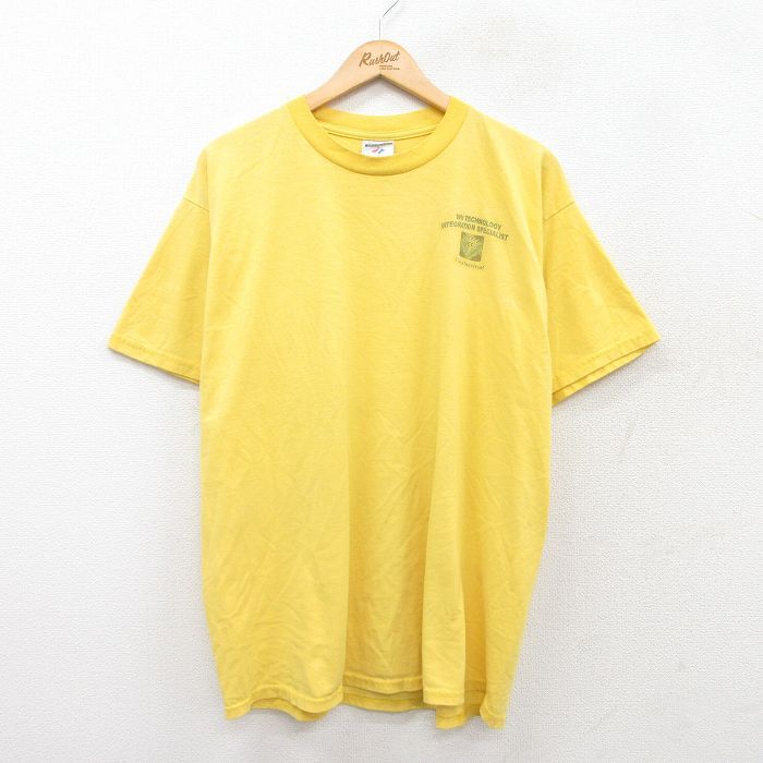 XL/古着 ジャージーズ 半袖 ビンテージ Tシャツ メンズ 00s WV TECHNOLOGY クルーネック 黄 イエロー 25aug07 中古拍卖