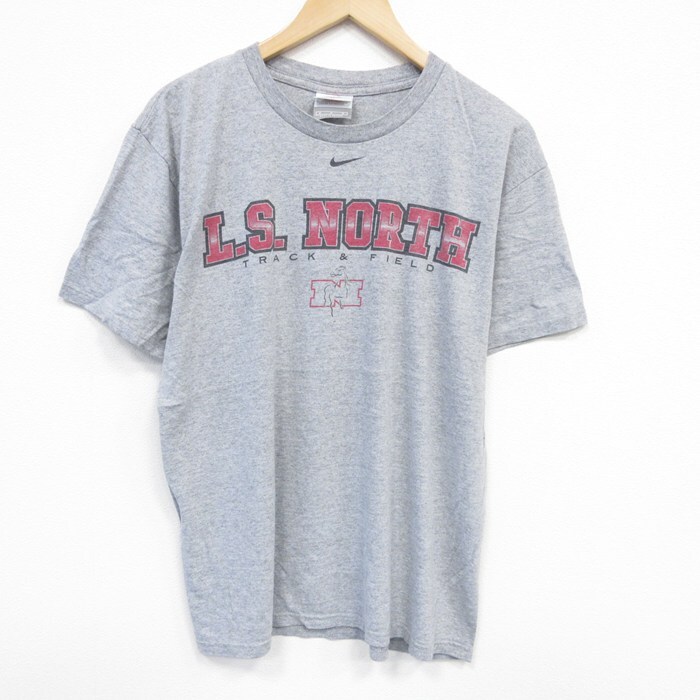 XL/古着 ナイキ NIKE 半袖 ビンテージ Tシャツ メンズ 00s NORTH クルーネック グレー 霜降り 25aug07 中古拍卖