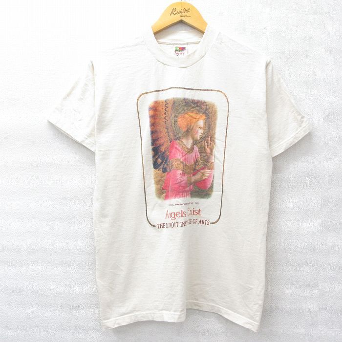 M/古着 フルーツオブザルーム 半袖 ビンテージ Tシャツ メンズ 00s フラアンジェリコ コットン クルーネック 生成り spe 25aug06 中古拍卖