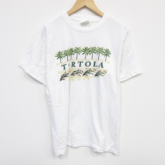 L/古着 半袖 ビンテージ Tシャツ メンズ 00s イルカ コイル ットン クルーネック 白 ホワイト 25aug07 中古拍卖