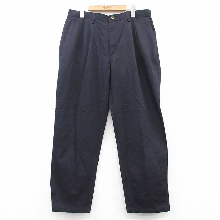 W36/古着 ラングラー パンツ メンズ コットン 紺 ネイビー 25aug13 中古 ボトムス ロング拍卖