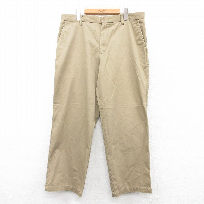 W36/古着 ドッカーズ パンツ メンズ ワンポイントロゴ コットン ベージュ カーキ 25aug13 中古 ボトムス ロング拍卖