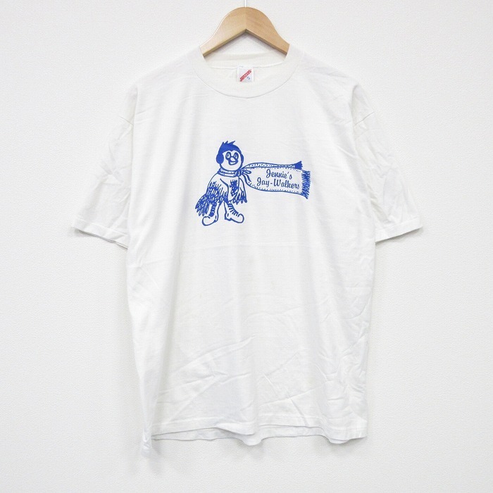 XL/古着 ジャージーズ 半袖 ビンテージ Tシャツ メンズ 80s 鳥 クルーネック 白 ホワイト 25aug13 中古拍卖