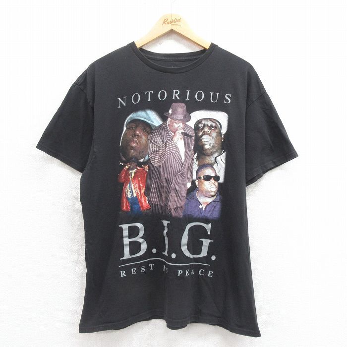XL/古着 半袖 ヒップホップ ラップ Tシャツ メンズ ノトーリアスBIG コットン クルーネック 黒 ブラック 25aug18 中古拍卖
