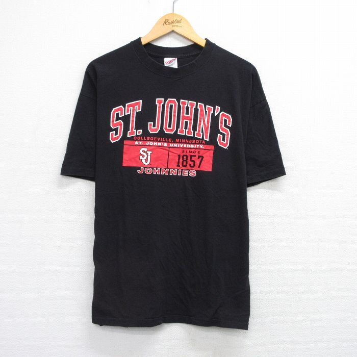 XL/古着 半袖 ビンテージ Tシャツ メンズ 00s セントジョンズ 大きいサイズ コットン クルーネック 黒 ブラック 25aug21 中古拍卖