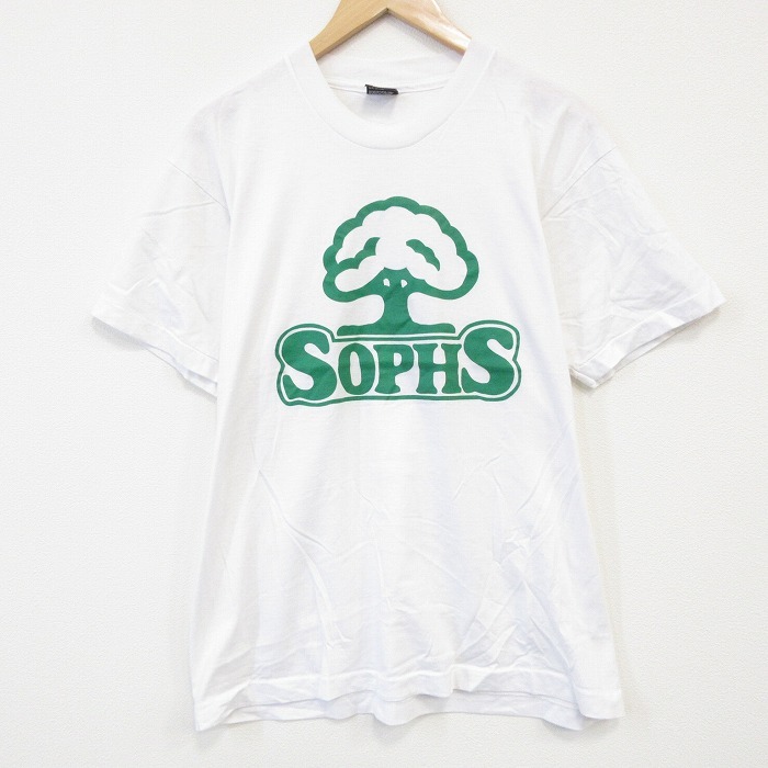 XL/古着 スクリーンスターズ 半袖 ビンテージ Tシャツ メンズ 80s 木 クルーネック 白 ホワイト spe 25aug08 中古拍卖