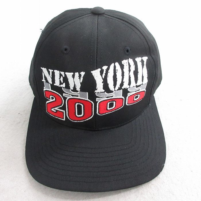 中古 キャップ 00s ニューヨーク 刺繍 黒 ブラック 25aug08拍卖