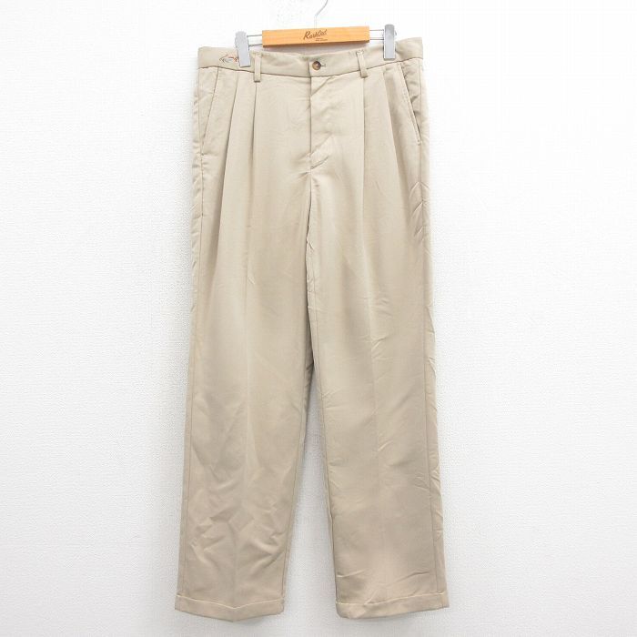 W32/古着 グレッグノーマン パンツ メンズ ベージュ カーキ 25aug18 中古 ボトムス ロング拍卖