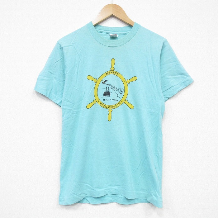 M/古着 フルーツオブザルーム 半袖 ビンテージ Tシャツ メンズ 90s TOPEX コットン クルーネック 薄緑 グリーン 25aug23 中古拍卖