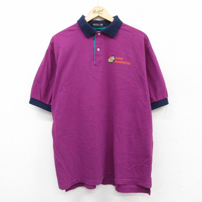 XL/古着 半袖 ポロ シャツ メンズ 00s KANE HARDWOOD 鹿の子 大きいサイズ コットン 紫 パープル 25aug23 中古 トップス拍卖