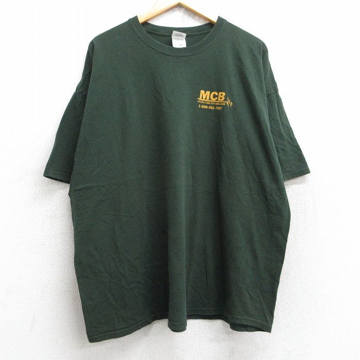 XL/古着 半袖 ビンテージ Tシャツ メンズ 00s MCB 大きいサイズ コットン クルーネック 緑 グリーン 25aug28 中古拍卖