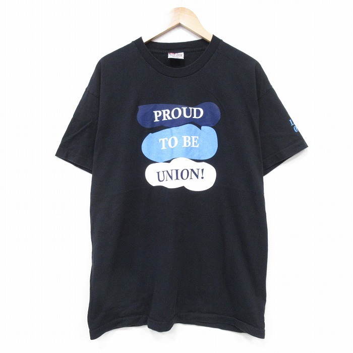 XL/古着 半袖 ビンテージ Tシャツ メンズ 00s PROUD コットン クルーネック 黒 ブラック 25aug25 中古拍卖