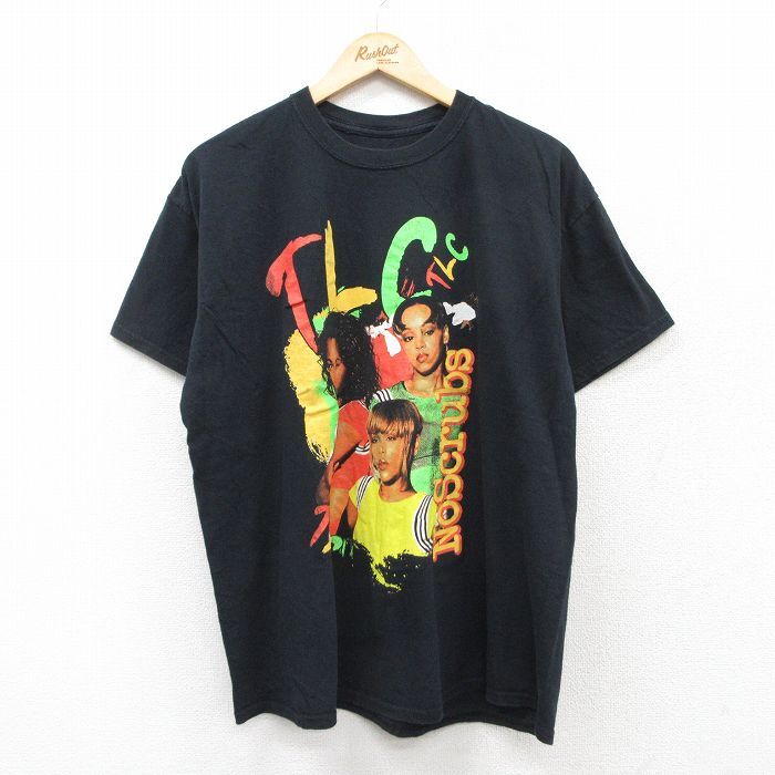 XL/古着 半袖 ロック バンド Tシャツ メンズ TLC コットン クルーネック 黒 ブラック 25aug28 中古拍卖