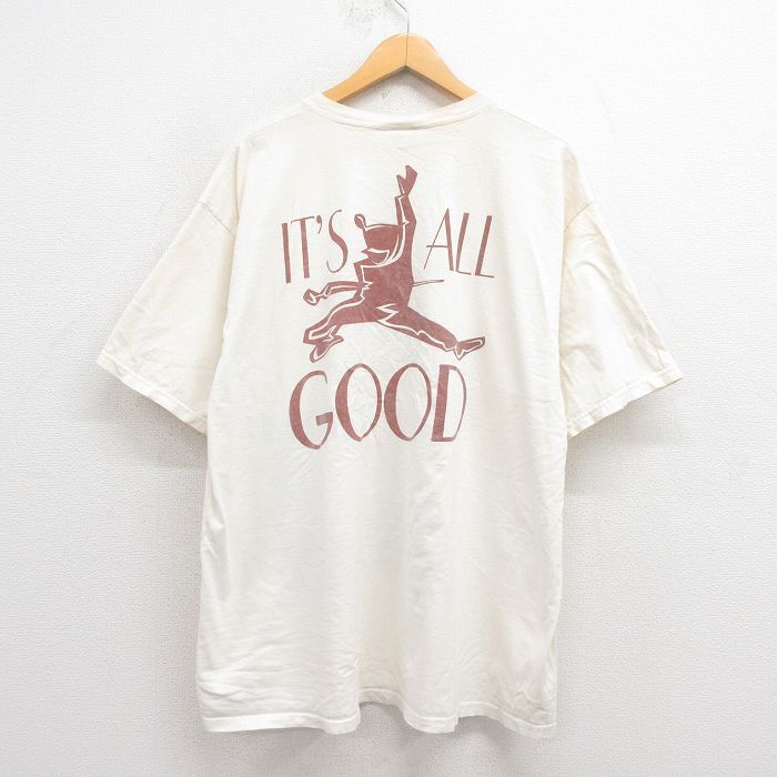 XL/古着 半袖 ビンテージ Tシャツ メンズ 90s GOOD 大きいサイズ コットン クルーネック 生成り 25aug23 中古拍卖
