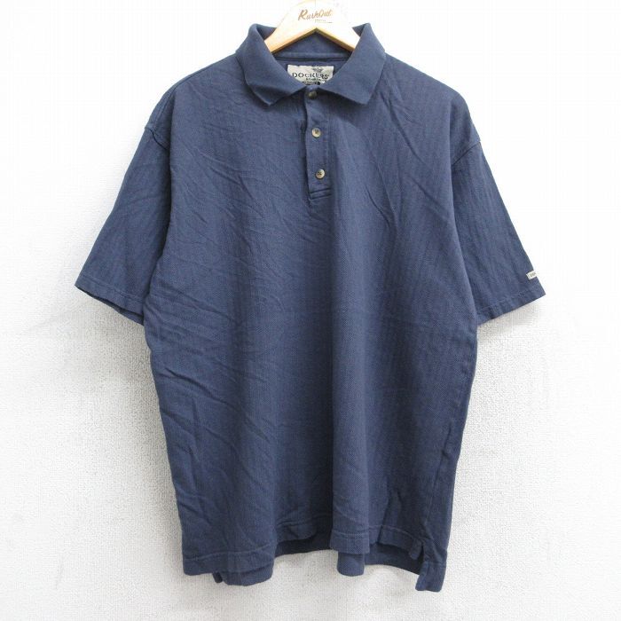 XL/古着 ドッカーズ 半袖 ブランド ポロ シャツ メンズ 大きいサイズ コットン 紺 ネイビー 25aug26 中古 トップス拍卖