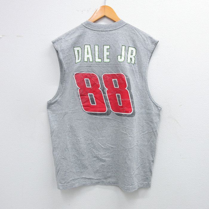 XL/古着 ノースリーブ Tシャツ メンズ NASCAR マウンテンデュー デイルアーンハートジュニア 88 クルーネック グレー 霜降り 25aug23 中古拍卖