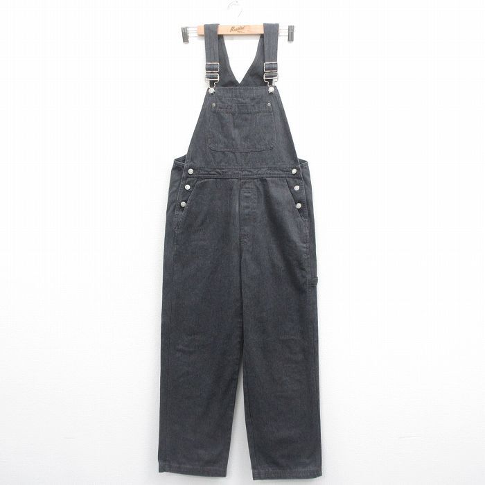 W34/古着 ギャップ GAP オーバーオール メンズ 濃グレー デニム 25aug22 中古 ボトムス拍卖