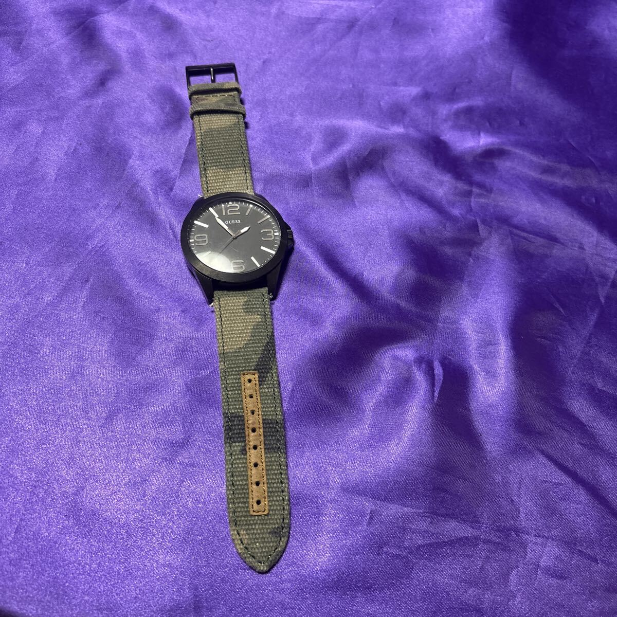 orologio uomo guess w0181g5 camouflage militare pelle oversize nero dd 稼働品拍卖