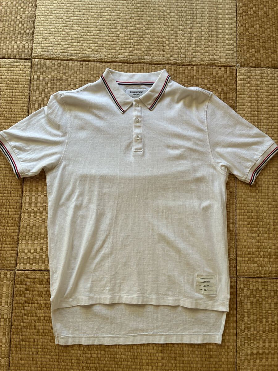 【送料無料】トムブラウン THOM BROWN トリコロール ポロシャツ サイズ3 日本製拍卖