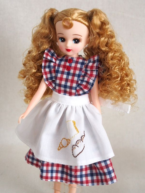 Doll Dressing♪ハンドメイドリカちゃん/ブライスお洋服セット人形/アウトフィット/衣装/ワンピース/ドレス/エプロン/ドール服/刺繍/レトロ拍卖