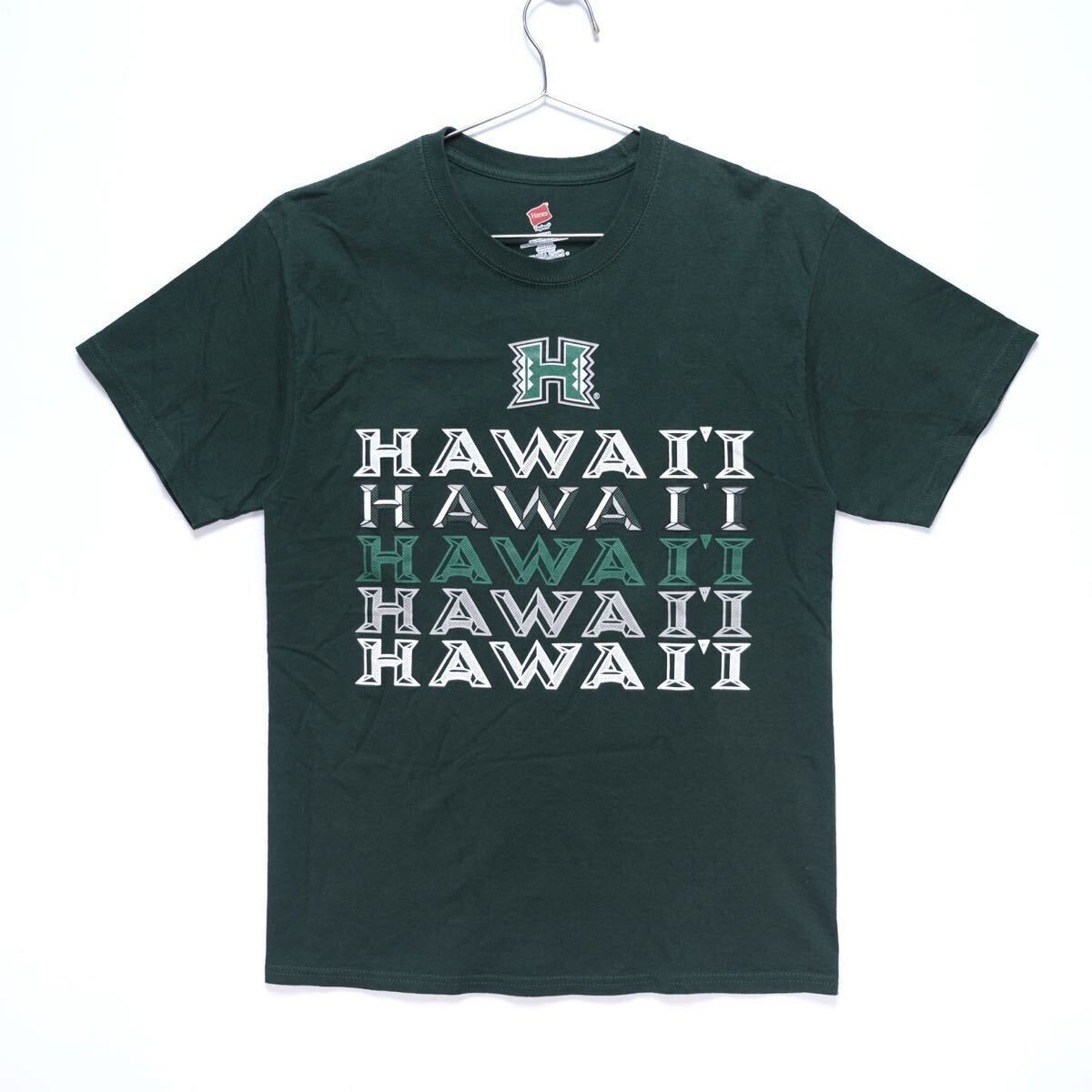 【送料無料】ハワイ大学/半袖Tシャツ/Hanes/ヘインズ/グリーン/Mサイズ拍卖