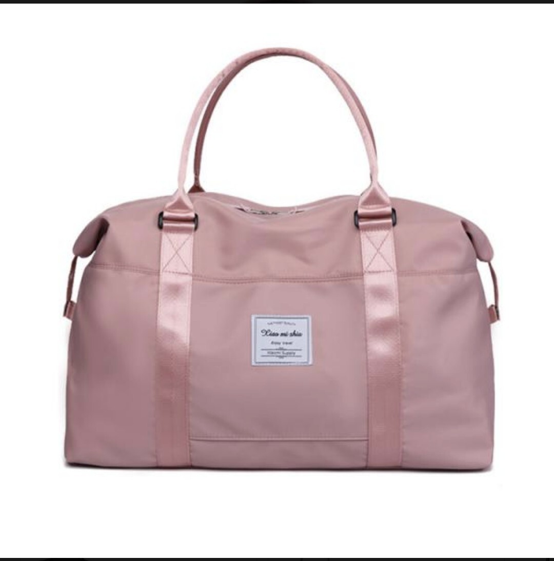 ボストンバッグ ナイロン軽量 キャリーケースに対応 ピンク Lサイズ拍卖