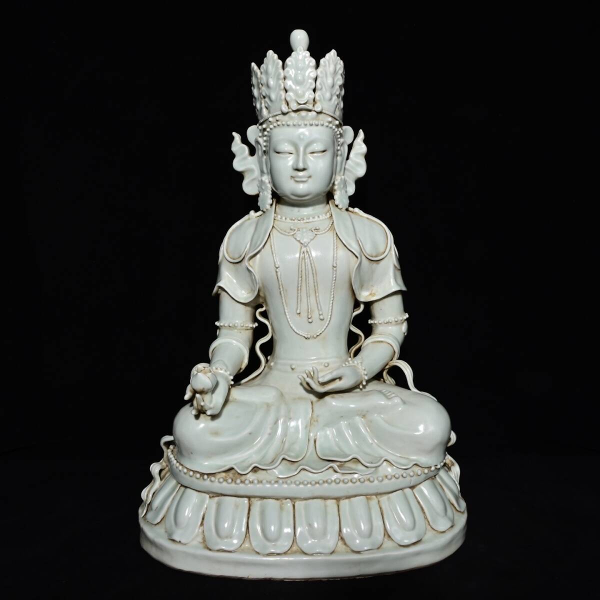 唐物 宋 影青釉 仏像一尊 陶芸 古陶磁器 中国磁器 極細工 中国古玩 骨董品 古美味 D68拍卖