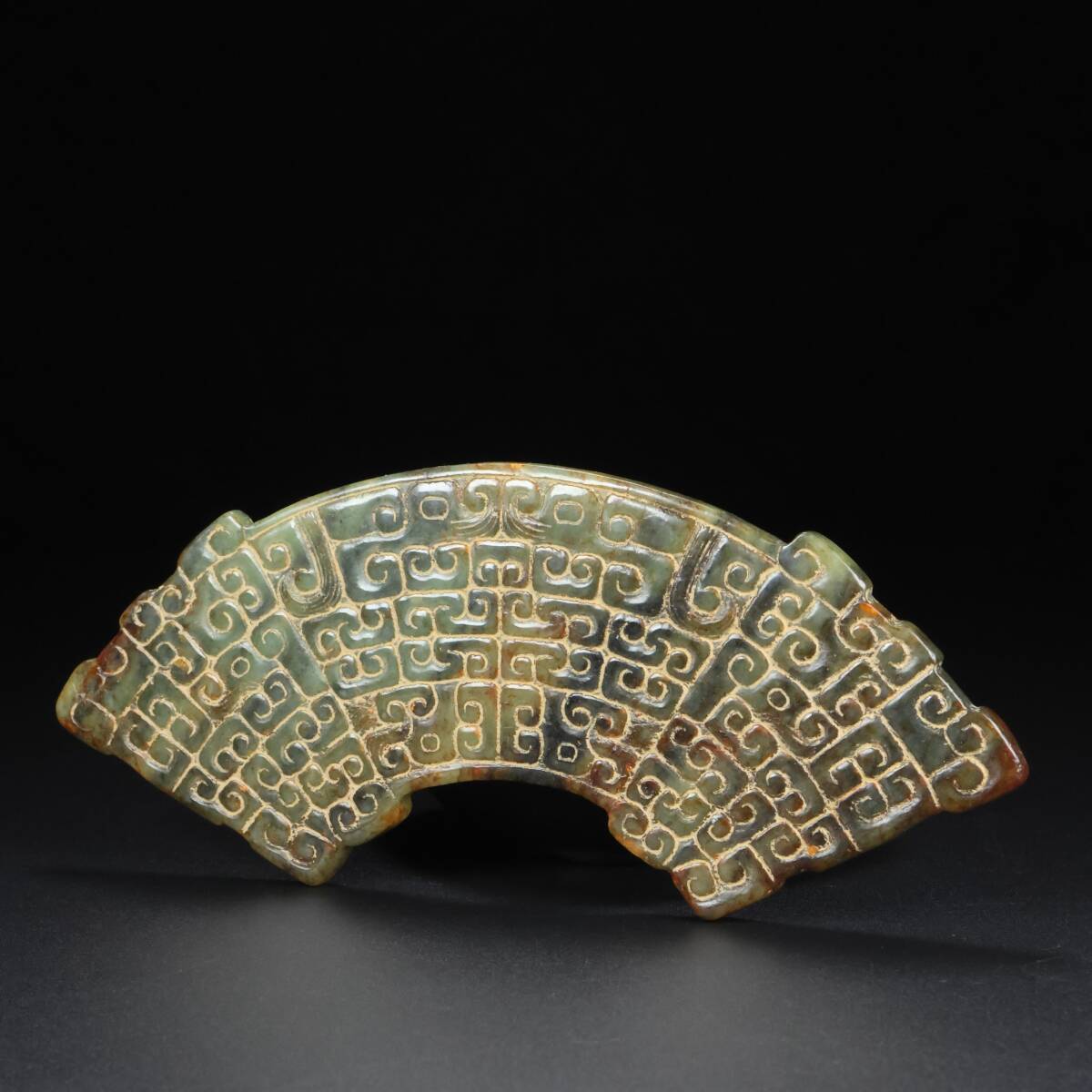 唐物 清 玉彫 和田老玉 乳釘紋圭璧 極細工 中国古玩 骨董品 古美味 D68拍卖