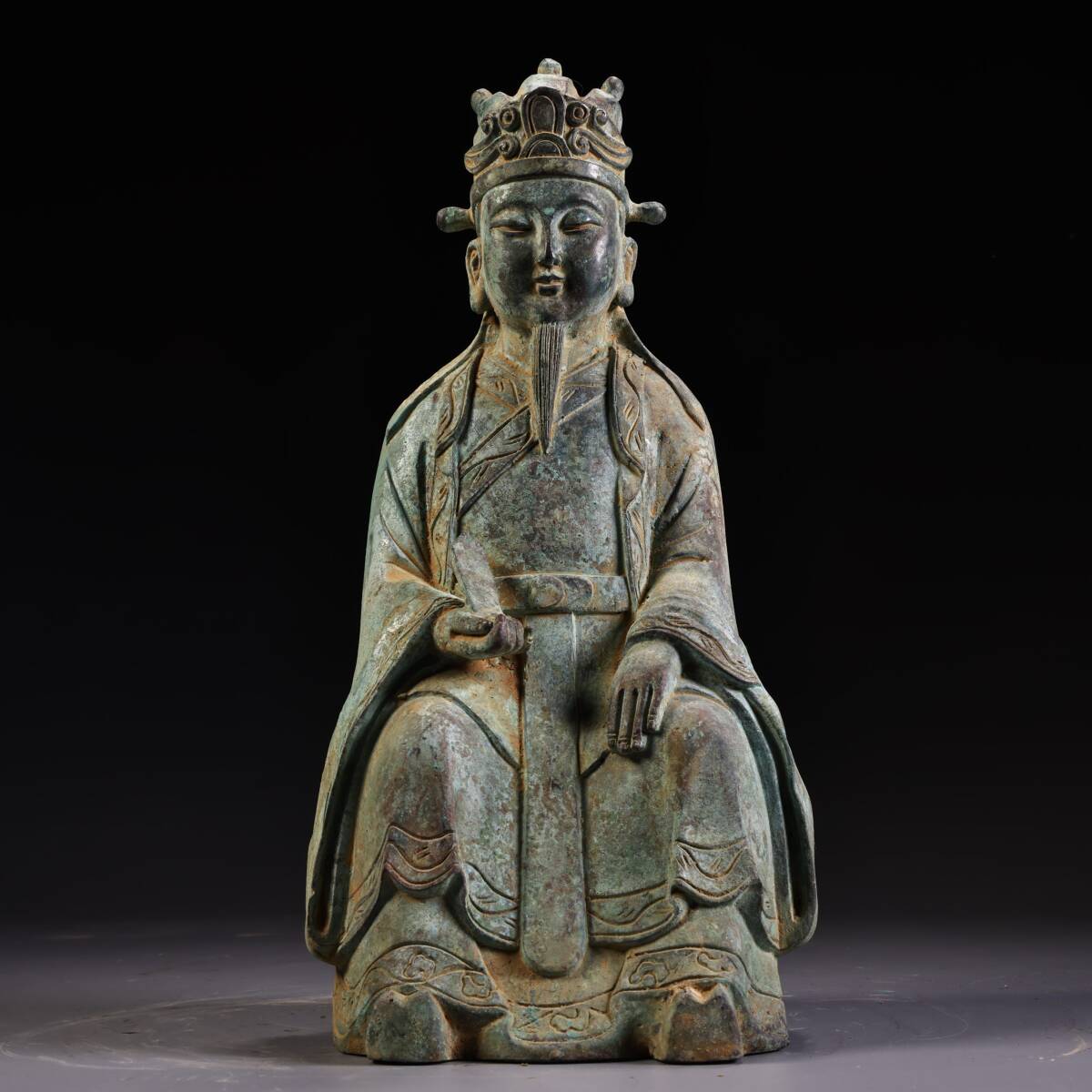 唐物 大明 永樂年製 純銅 全銅 文昌帝君 仏像 奉納されていた 供養品 銅製品 銅器 極細工 古美術品 時代物 中国古玩 骨董品 D68拍卖