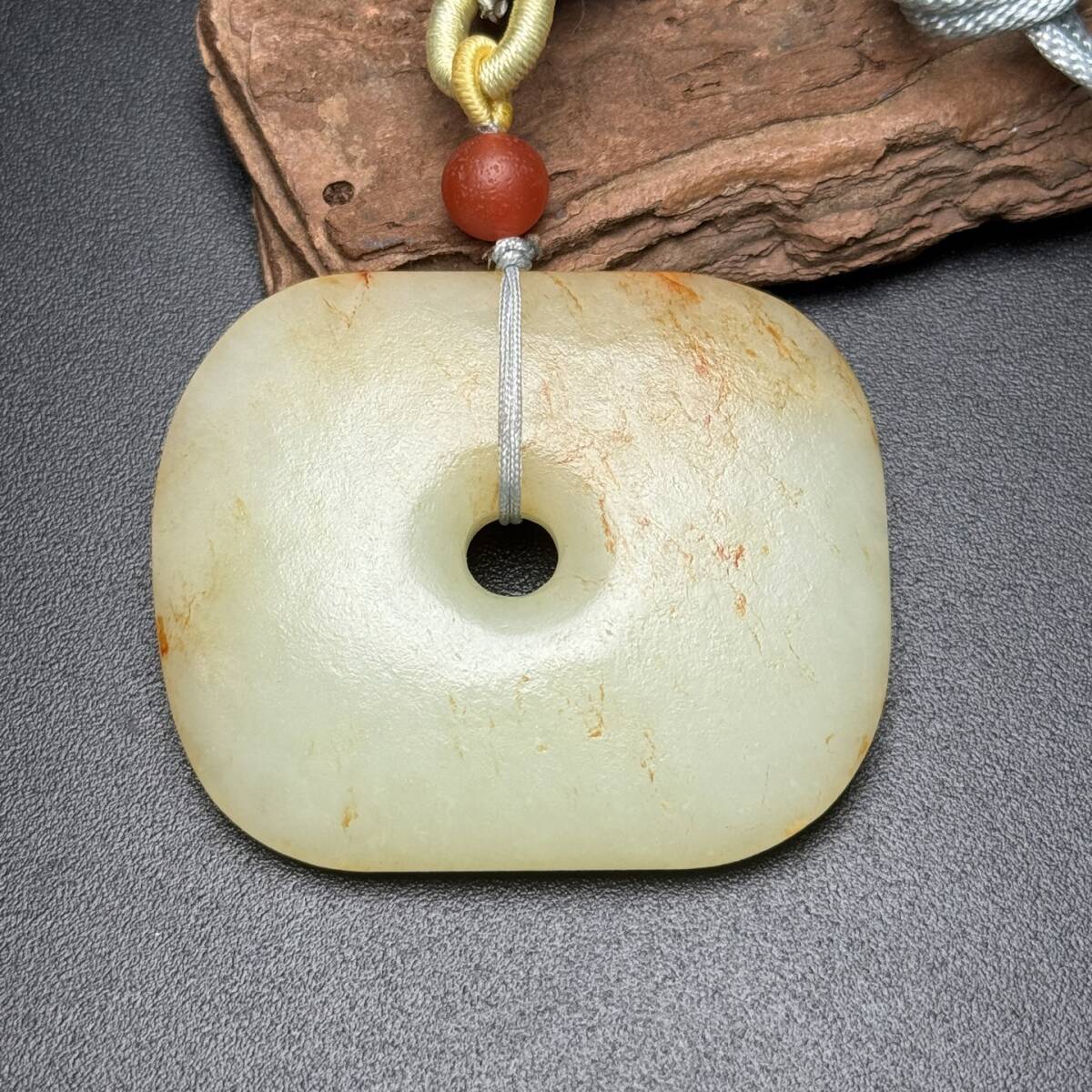 唐物 清 玉彫 和田玉 平安玉璧 平安順遂 玉質温潤 包漿醇厚 極細工 中国古玩 骨董品 古美味 D68拍卖