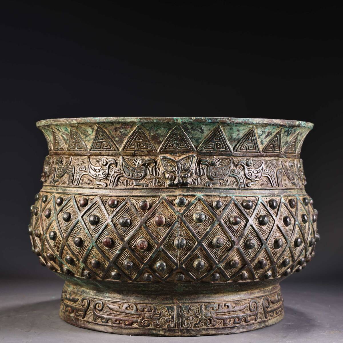 唐物 清 青銅器 円倉 銅製 銅器 極細工 中国古玩 骨董品 古美味 D68拍卖