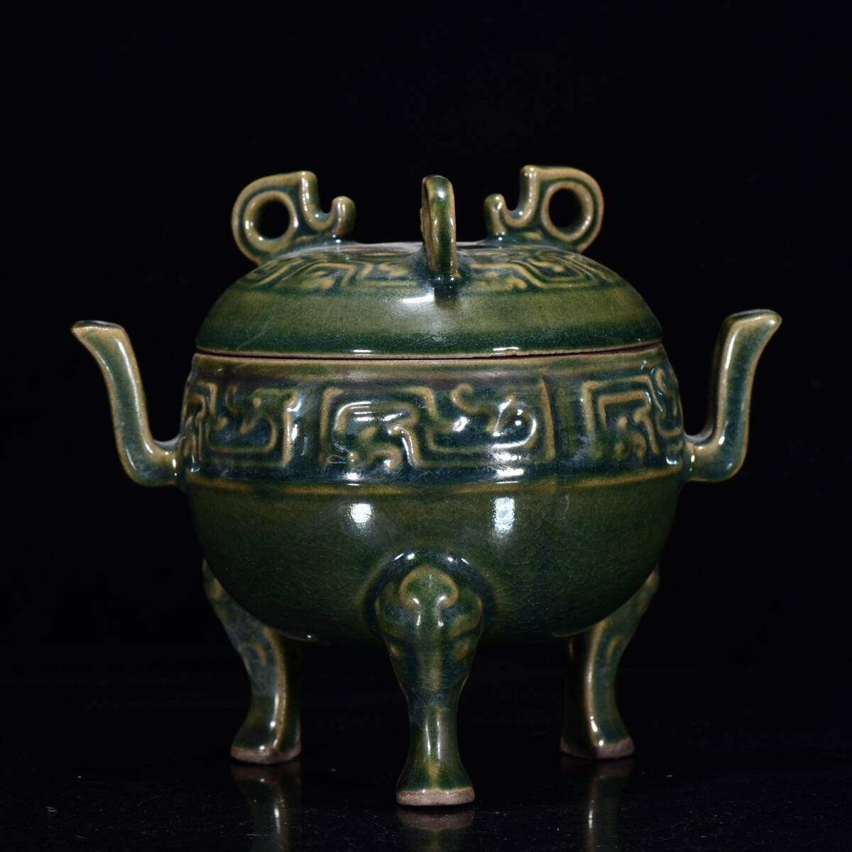 唐物 宋 耀州窯爐 陶芸 古陶磁器 中国磁器 極細工 中国古玩 骨董品 古美味 D68拍卖