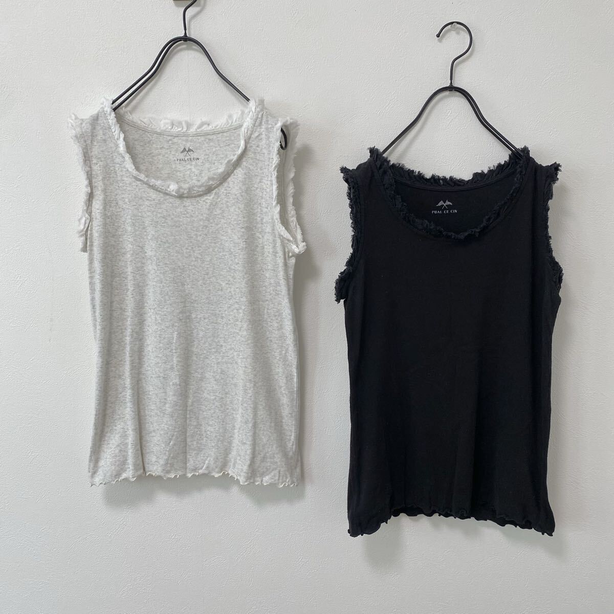 ピュアルセシン 首元フリルコットンノースリーブ 2枚セット拍卖