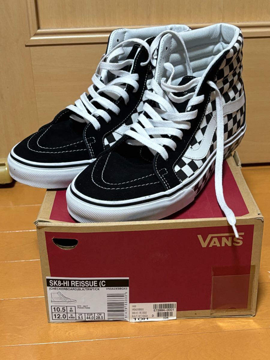 新品未使用 Vans Sk8-Hi 28㎝ バンズ 白黒フルチェッカー拍卖