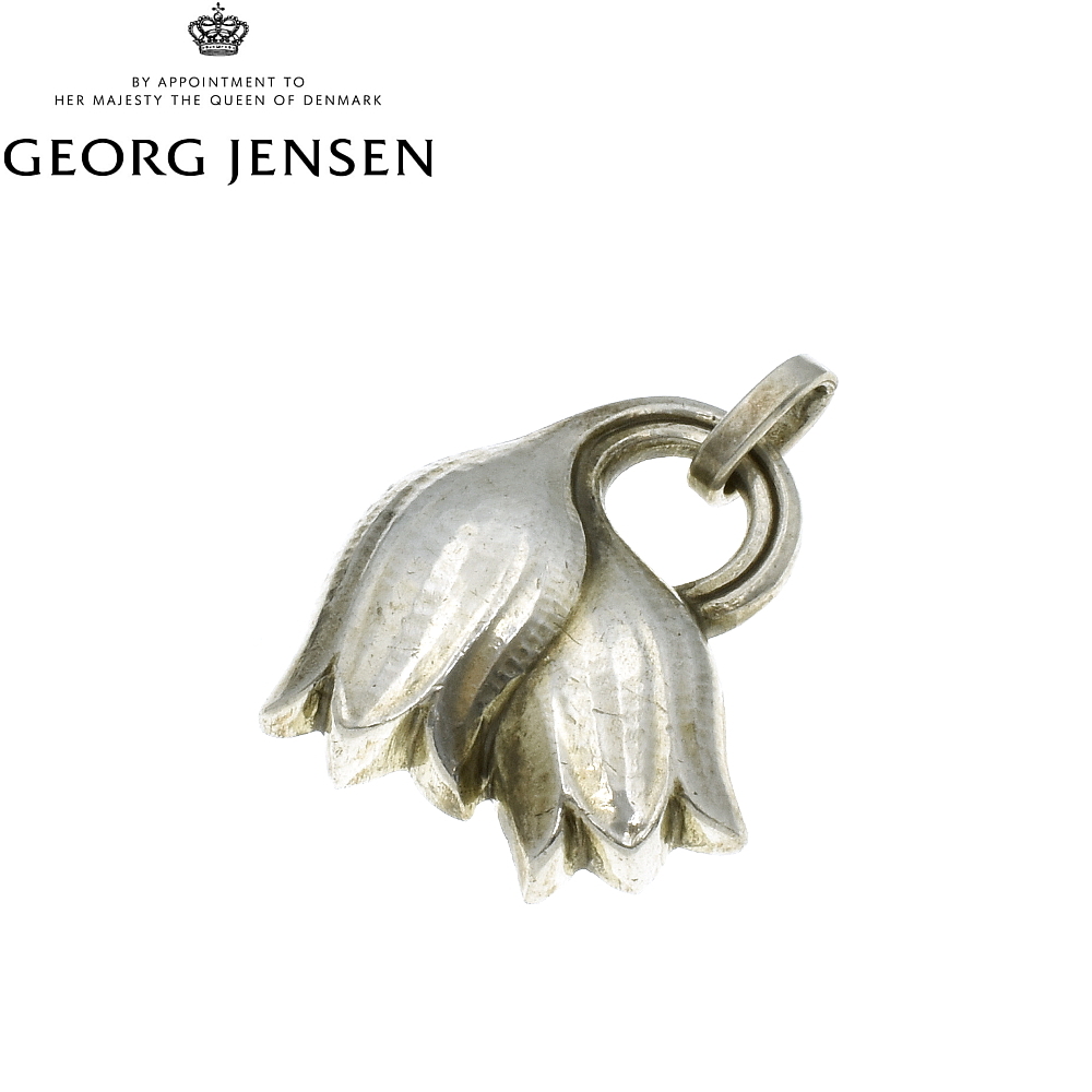 【A01777】GEORG JENSEN ジョージシェンセン スズラン モチーフ 925S ペンダント ネックレス トップ シルバー拍卖