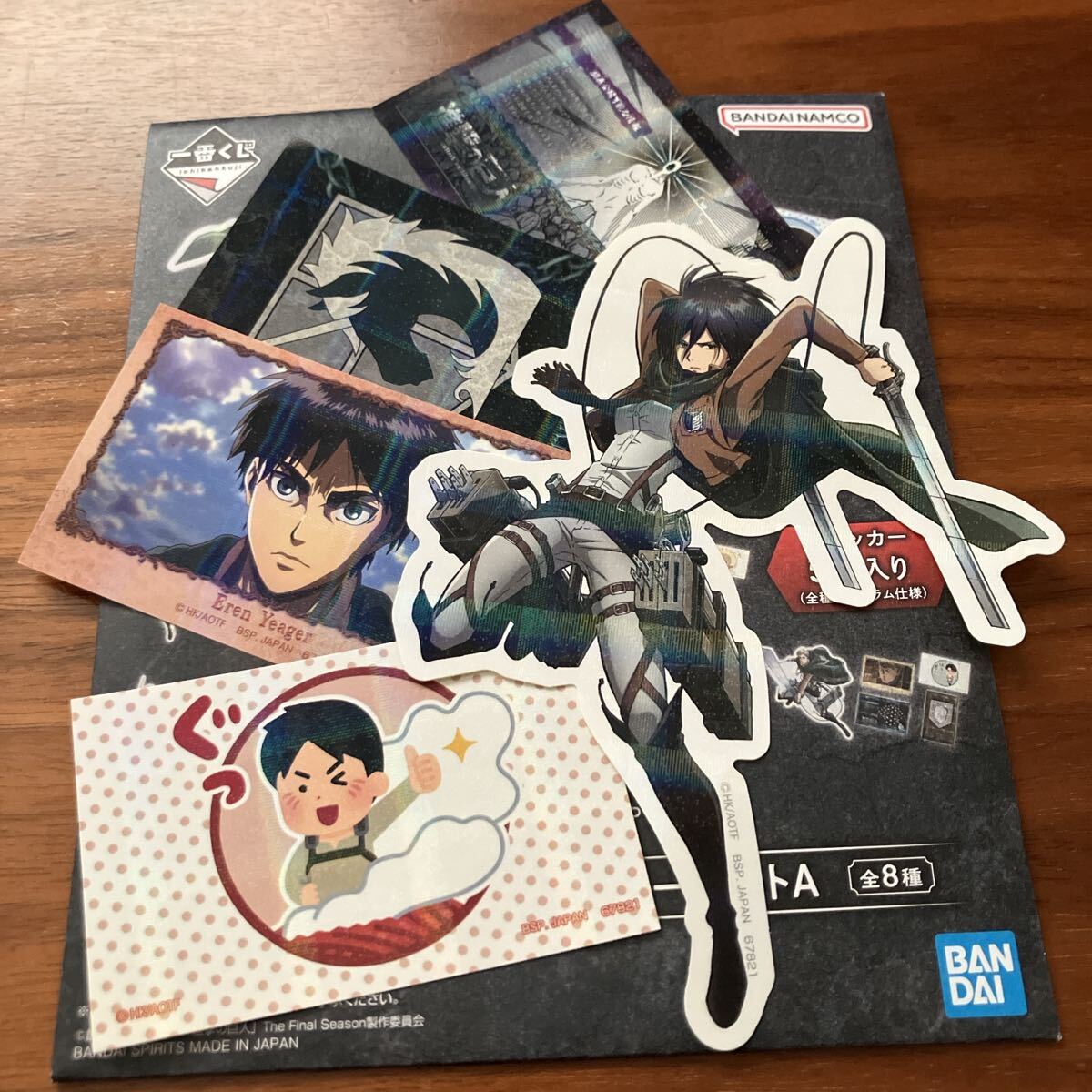 進撃の巨人 一番くじ ステッカー A ミカサ エレン拍卖