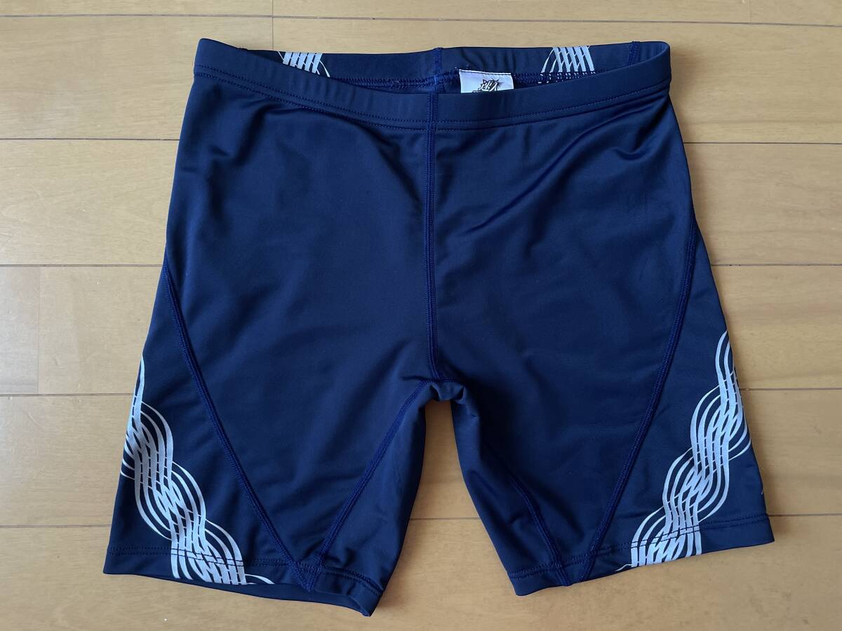 洗濯のみ未使用 140 整形外科医が考えた身体教育理論 より速く走る力 スポーツタイツ フットマーク 速人レーサー ネイビー黒 スパッツ 即決拍卖