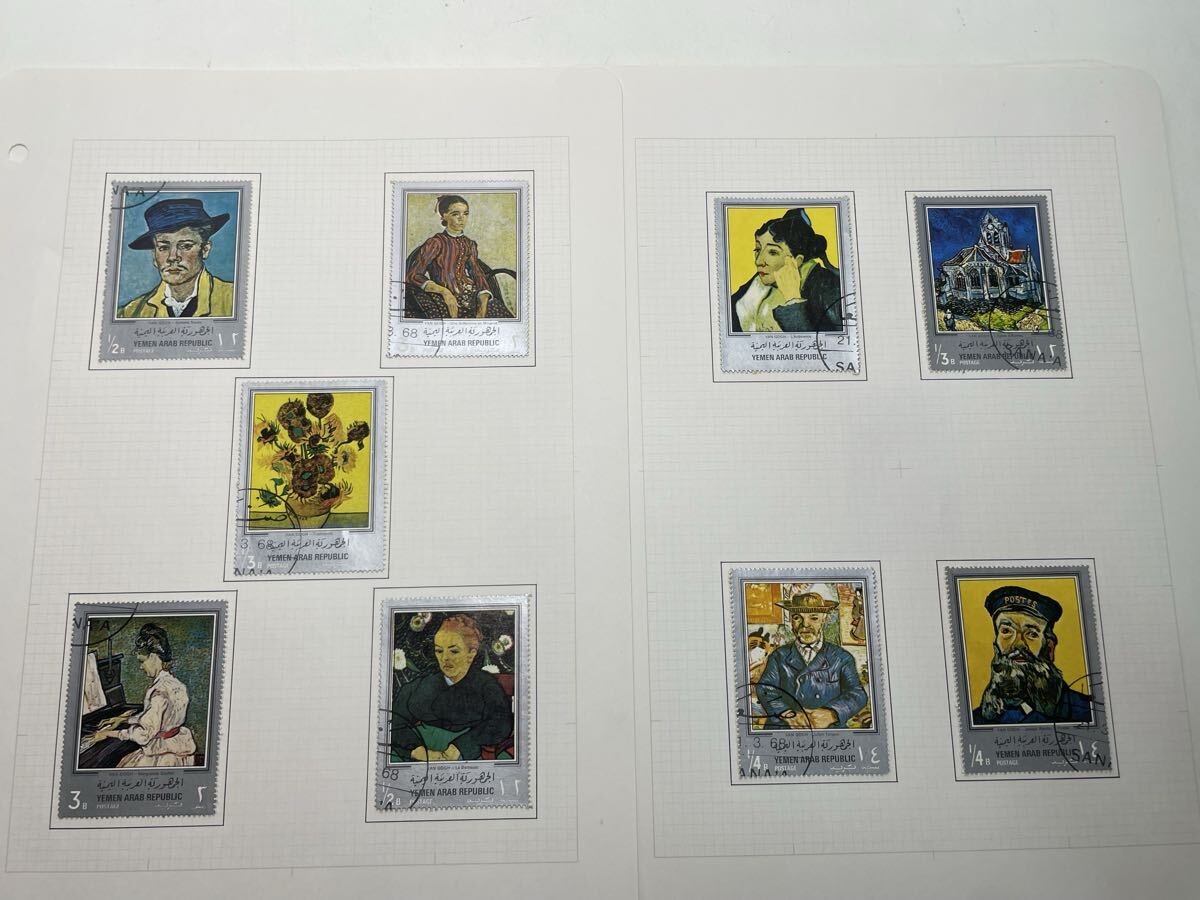 「外国切手 アート絵画・魚類シリーズ 使用済 まとめて」拍卖