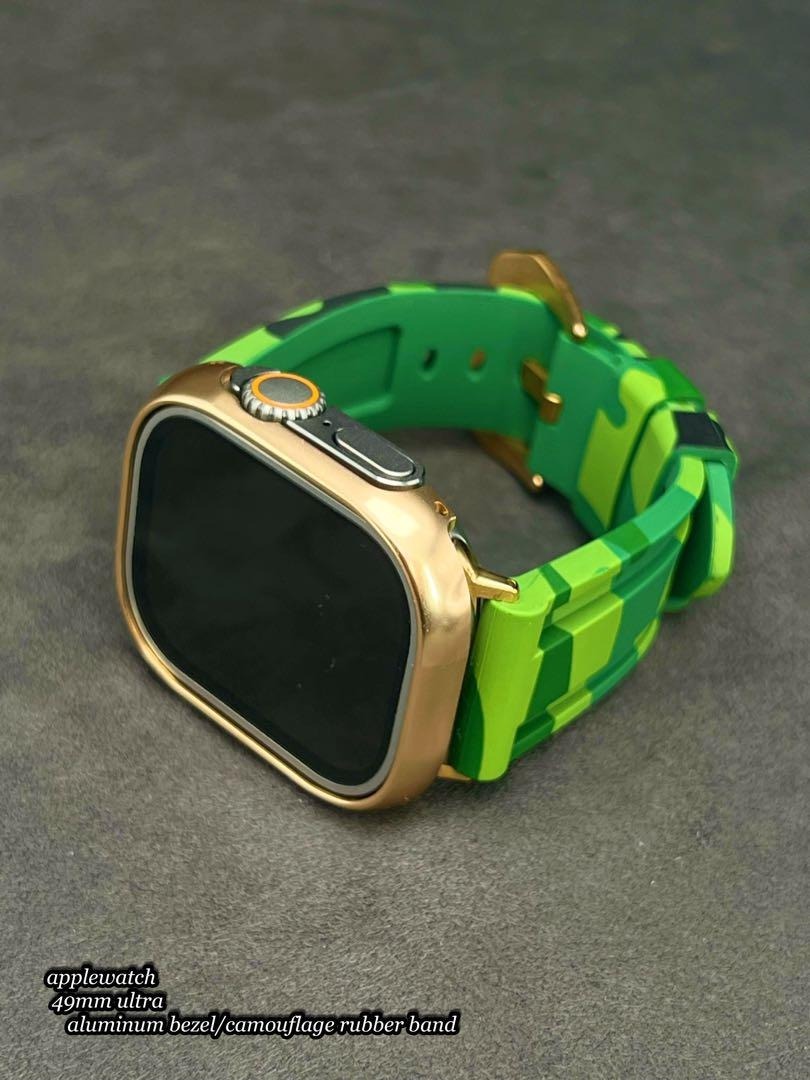 アップルウォッチ ウルトラ 49mm アルミニウム カバー カモフラージュ ラバー拍卖