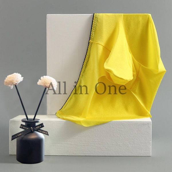 174-57-8 ツヤテカ アイスシルク ブリーフパンツ ★おすすめ★【イエロー,L】男性 メンズ インナー 新品 アンダーウェア ショーツ.1拍卖