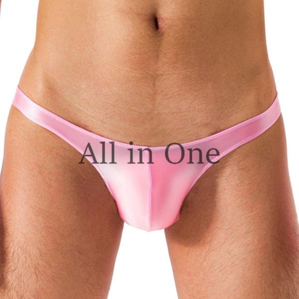 180-101-10 ツヤツヤ 光沢 ブリーフ メンズ セクシー Tバック 【ピンク,Mサイズ】男性 下着 Gストリング アンダーウェア ショーツ.2拍卖