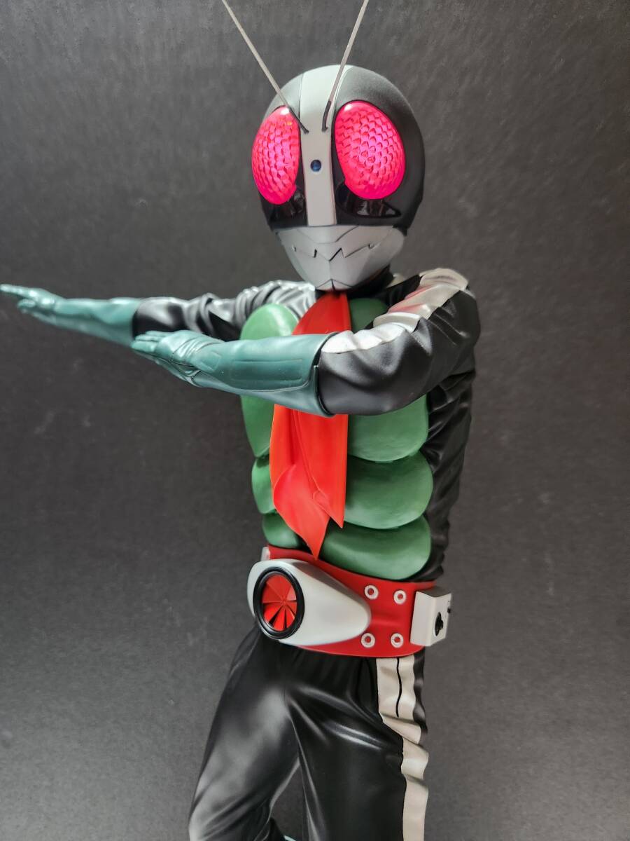 【遂に出品!究極のプロ完成品No5 】電飾★海洋堂 メガソフビ 仮面ライダー2号 こだわりの完成品 43㎝サイズ 原型 木下隆志拍卖