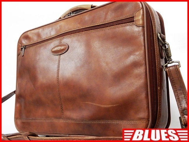 即決★CARLYLE★オールレザービジネスバッグ カーライル メンズ 茶 本革 かばん 本皮 ソフトアタッシュケース 出張カバン ショルダー 通勤拍卖