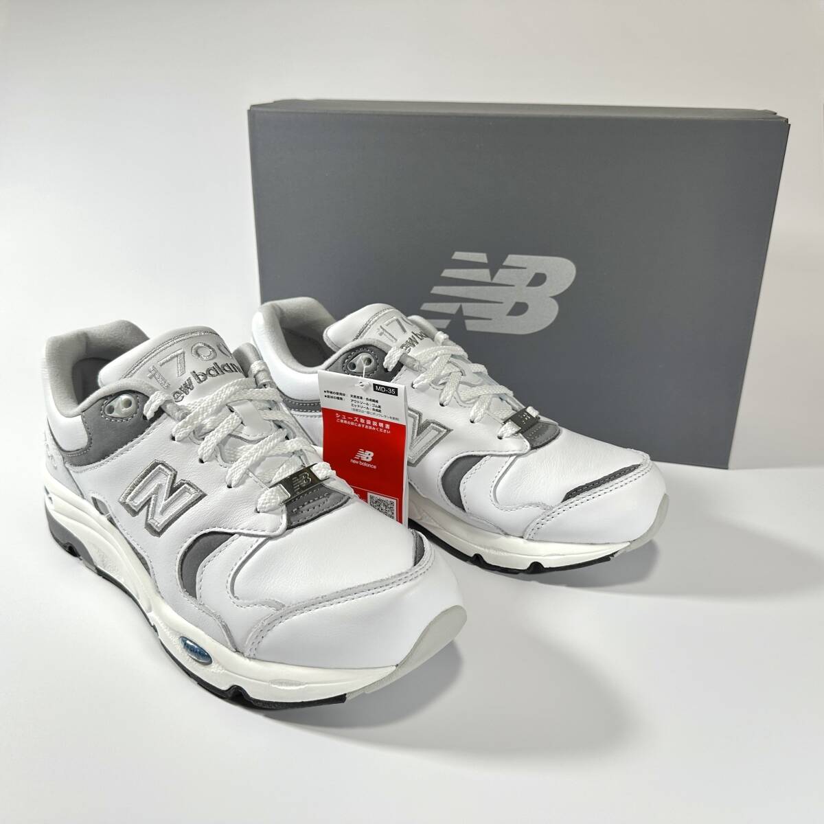 直営店限定 国内正規品 NEW BALANCE CM1700LN ホワイト×グレー US10 28cm オールレザー 新品 M1700 天然皮革 本革 NB 白 スニーカー拍卖
