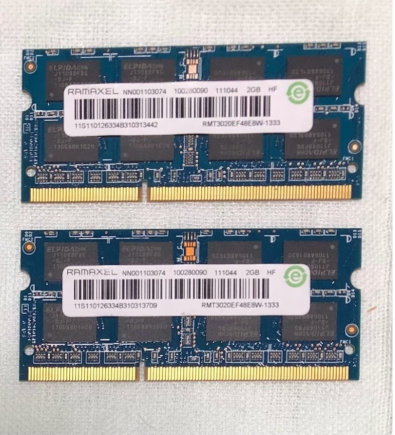 RAMAXEL 2GB 2枚 ノートPC用拍卖