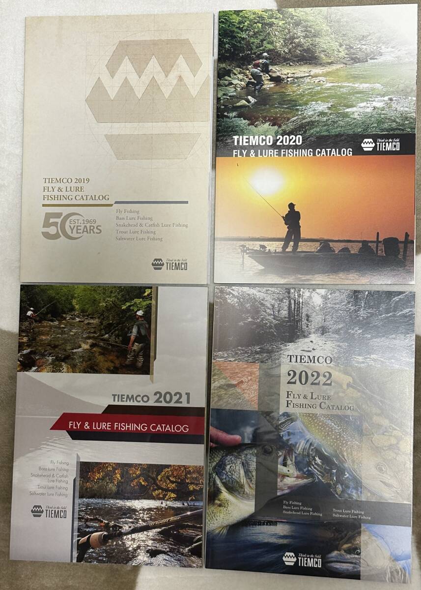 TIEMCO ティムコ フィッシングカタログ 古いですが懐かしい・希少 4冊 50周年含む 2019年~2022年 フェンウィック拍卖