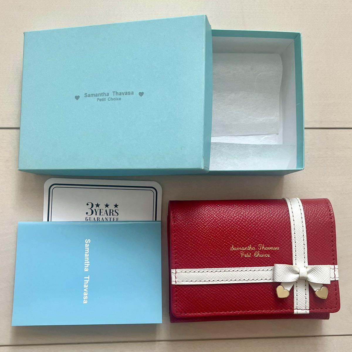 サマンサタバサ クロスリボンシリーズ マルチケース (ワインレッド) 名刺入れ拍卖