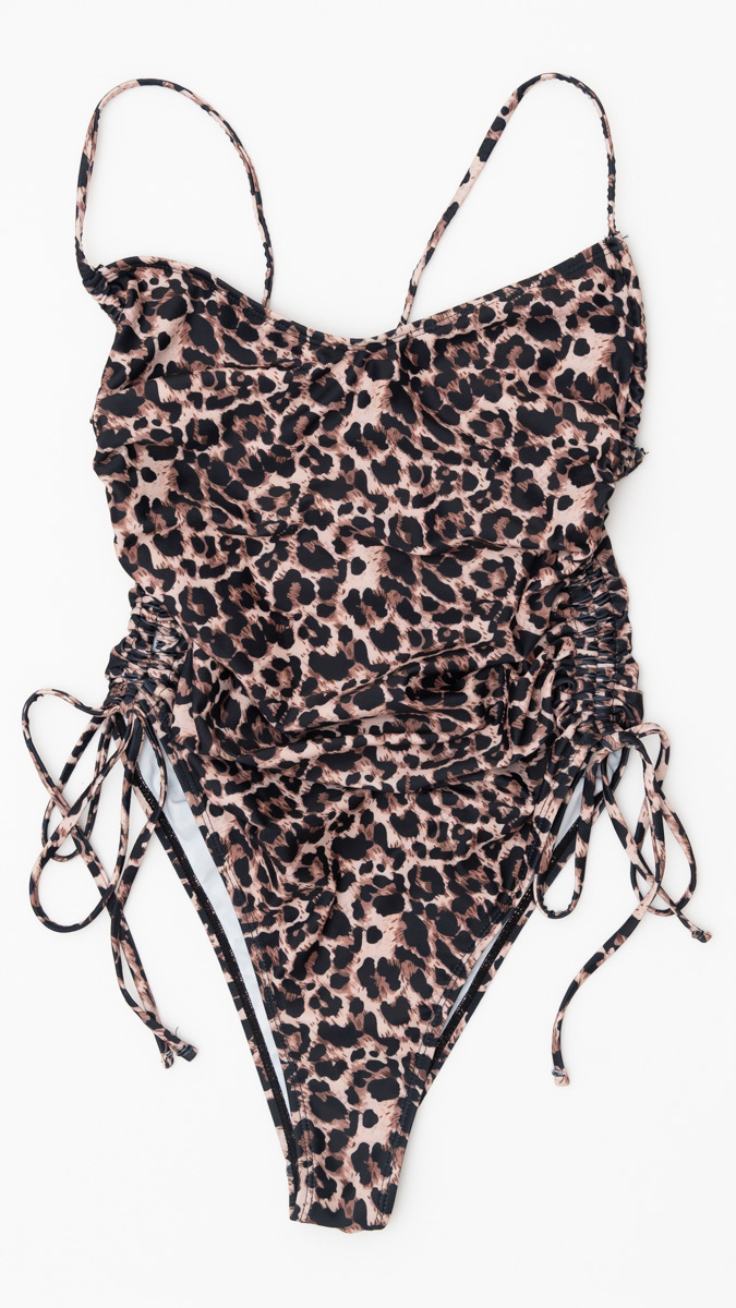 レディース ワンピース水着 レオタード ヒョウ柄拍卖